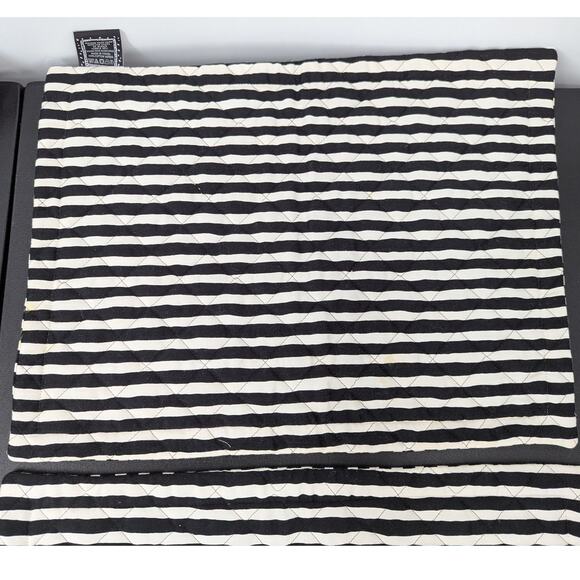 Droll Designs Quilted Placemats Set of 4 Yellow Floral Black Stripe 100% Cotton - Picture 10 of 12